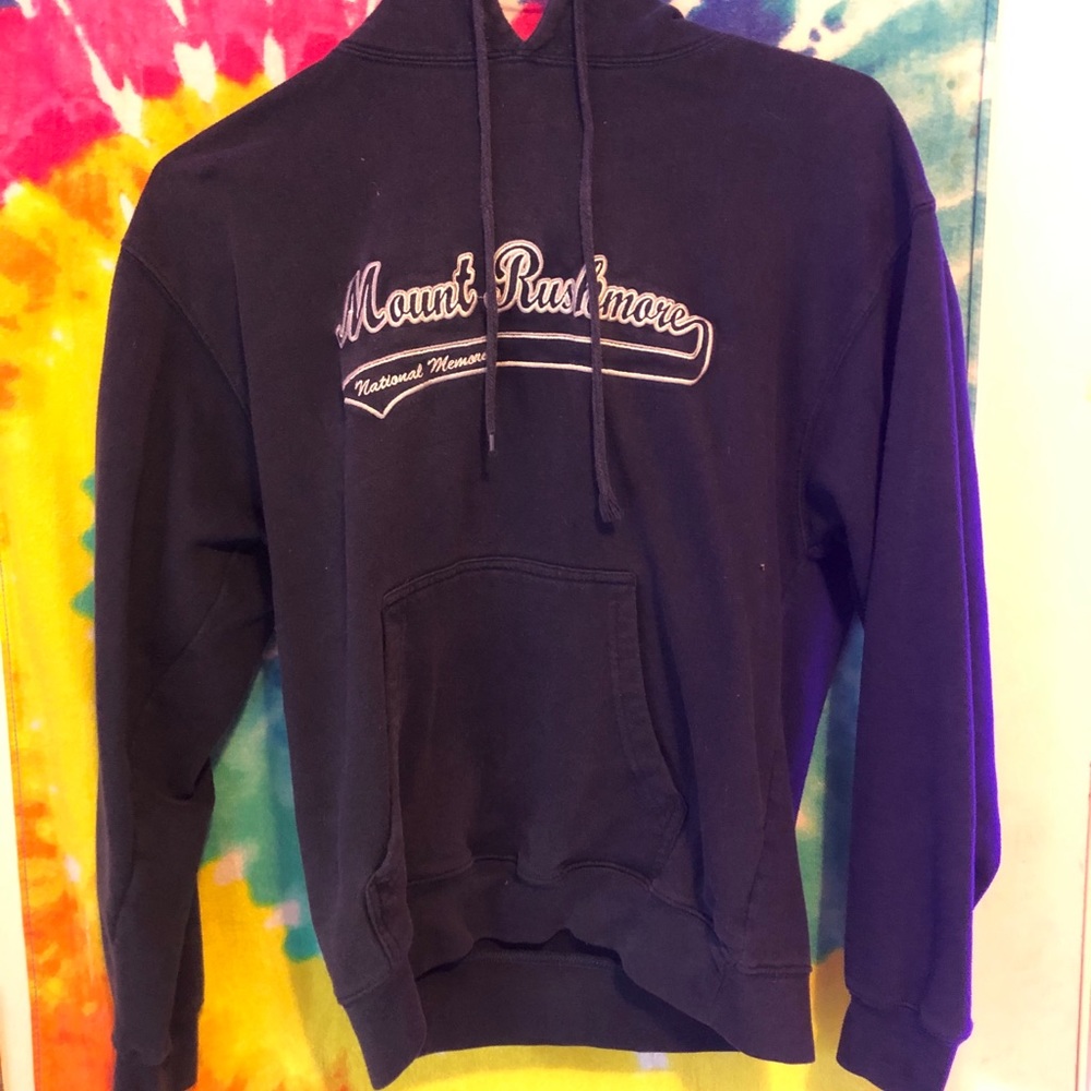 Mount Rushmore dark blue hoodie